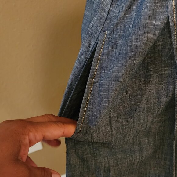 Ann Taylor Loft Chambray Denim wrap dress - Picture 3 of 6